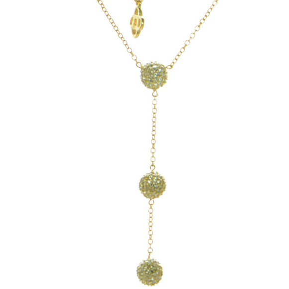 Oscar de la Renta Crystal Ball Drop Necklace